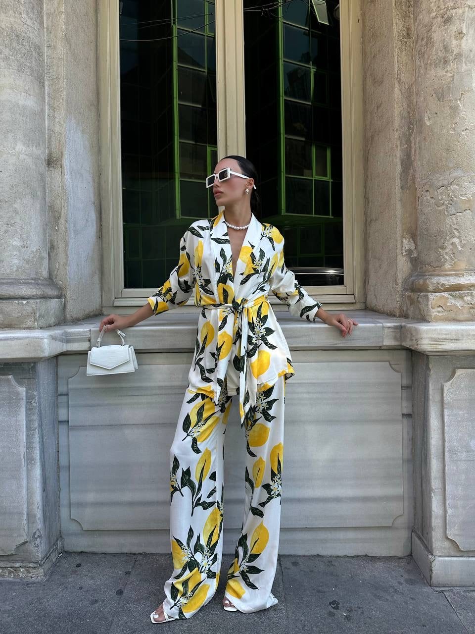 White Yellow Floral Set