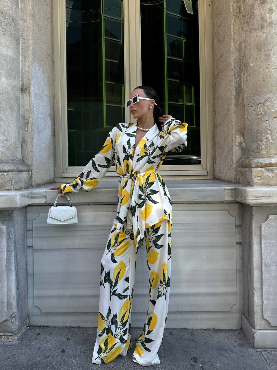 White Yellow Floral Set