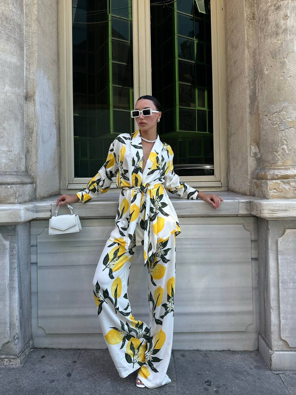 White Yellow Floral Set