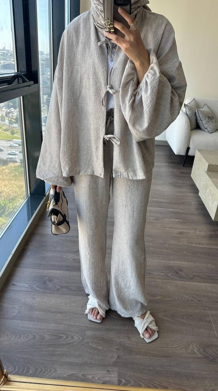 Beige Linen Set