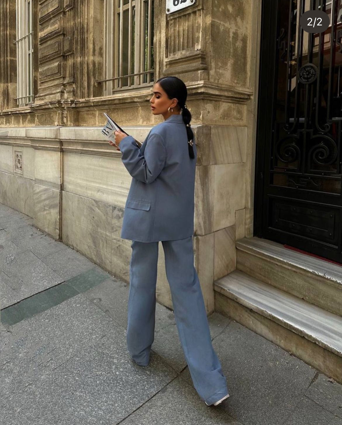 Blue Three-Piece Suit - Over size