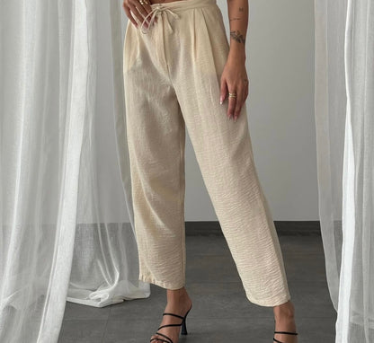 Beige Linen Pants