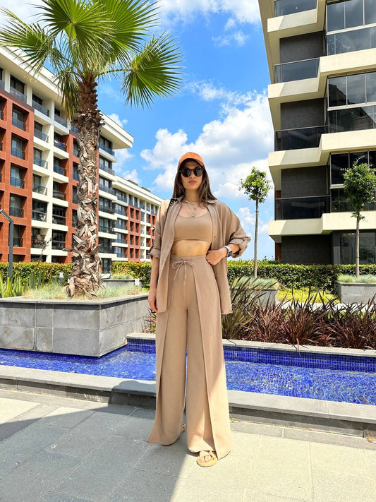 Beige relaxed summer set