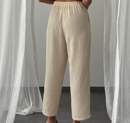 Beige Linen Pants