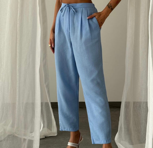 Baby Blue Linen Pants