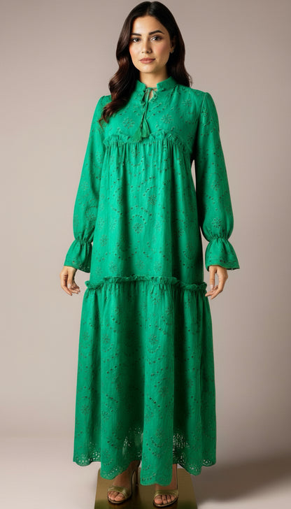 Green Laced Detailed Dress