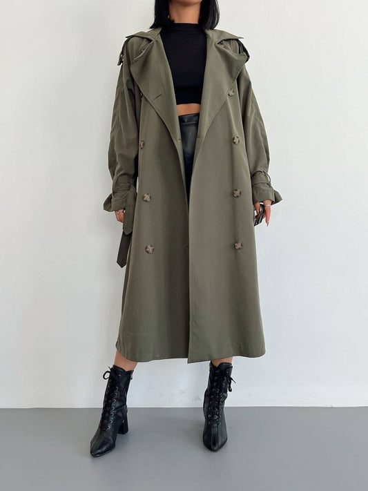 Trench Coat - Khaki Belted