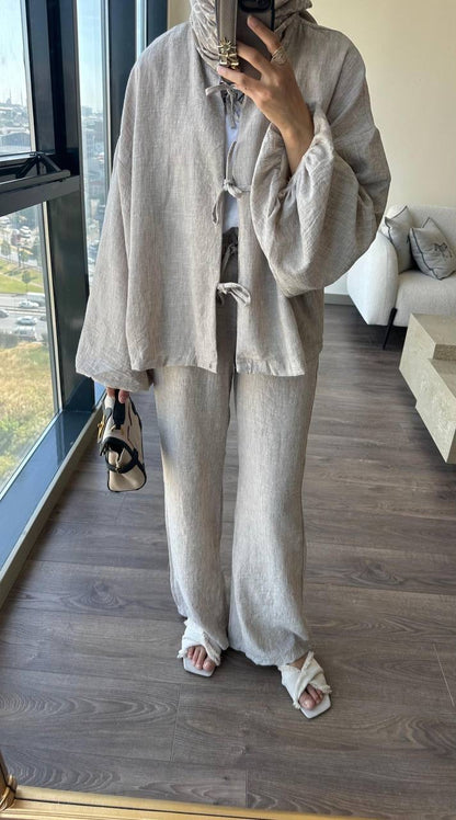 Beige Linen Set