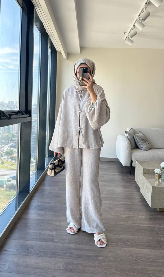 Beige Linen Set