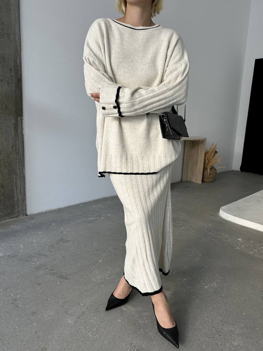 Creamy Skirt Set