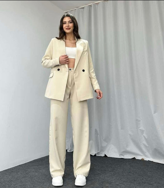 Suit - Cream Double-Breasted